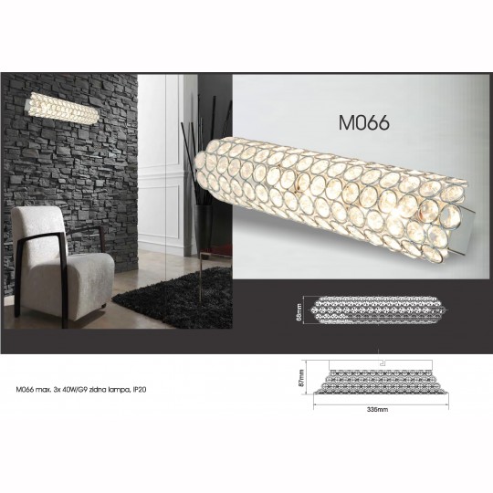 Zidna lampa hrom 3xG9 Max.40W M066-3