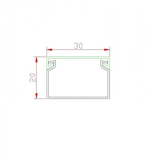 Kablovski kanal PVC - kanalica 30x20mm 2m ME-30x20mm