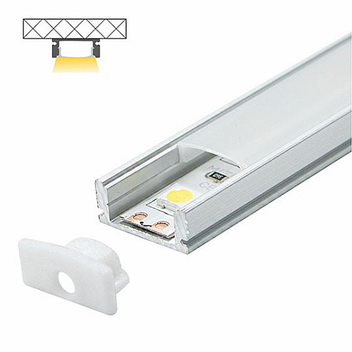 Aluminijumski profil za LED trake nadgradni set sa difuzorom 7x17.4x2000mm M509 Mitea Lighting