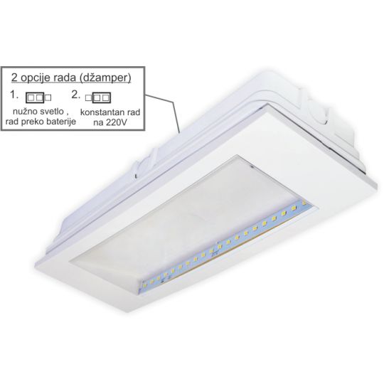 Ugradna punjiva zidna lampa bela 3.8W 6500K IP40 20 LED M620L