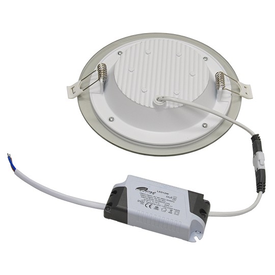 Ugradni okrugli LED panel beli 12W 6500K stakleni MPC12