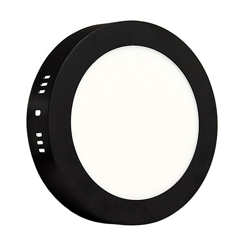 Nadgradni okrugli led panel crni 12W 6500K M12NO-BK