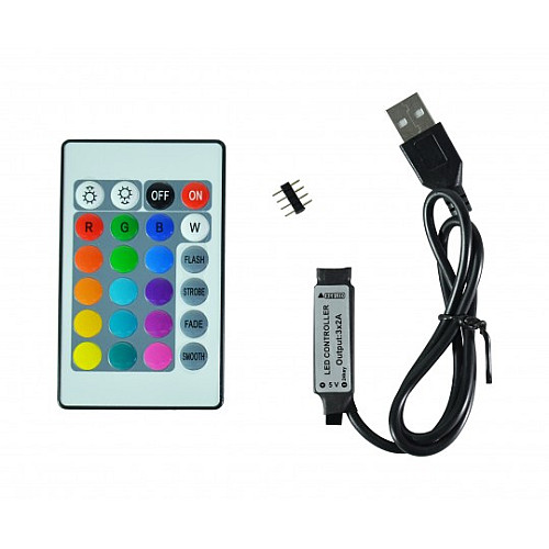 USB RGB mini kontroler 24 tastera 0.5m za 5V MLL LED traku
