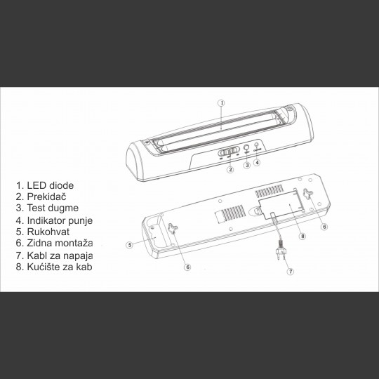 Punjiva lampa 24 LED 12W 6500K bela M6642L-B