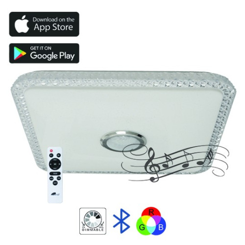LED plafonjera bela 2x32W 180~260V WRGB 435x435mm SMD sa zvučnikom 5W, bluetooth, Android/iOS APP iLink smart (muzička plafonjera) M205439-BT