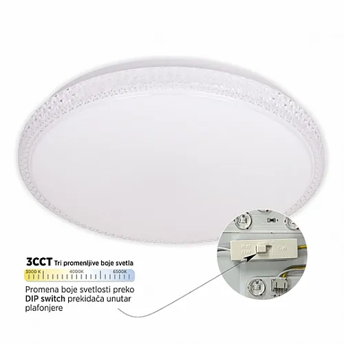 M205414 CCT 36W LED SMD DIP switch 3000-6500K fi490mm plafonjera Mitea Lighting