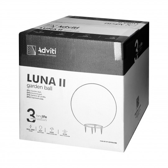 Spoljna kugla lampa FI380mm 1xE27 max.18W IP65 3Y LUNA II AD-OP-6587WE27ZM