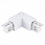 Desni L konektor za trostopeni šinski reflektor beli PVC M-4TRACK-L(R)-W