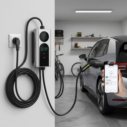 Prenosivi EV punjač 16A 3.5KW IP67 sa ekranom 2 inča SY-IC3-AC1.0-16AS+SY-IP2-AC3.0-16AS ME-Q17