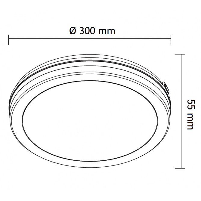 LED plafonjera siva Mona-300-30W 3000/4000/6500K IP65