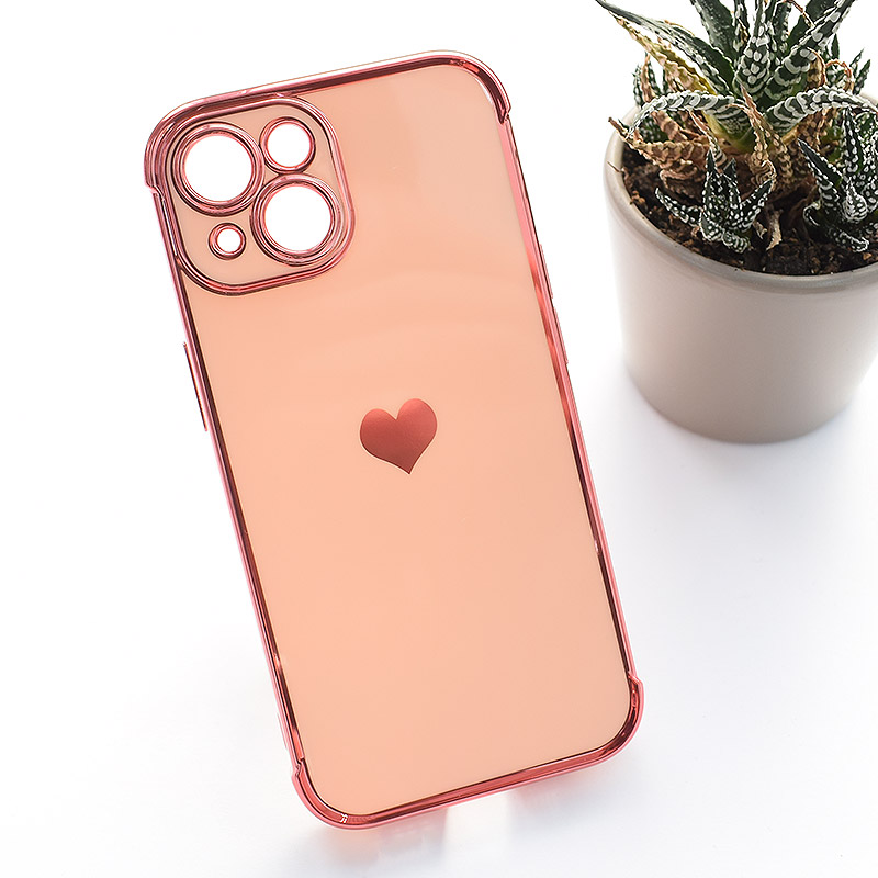 Maska Heart Frame za iPhone 13 roze