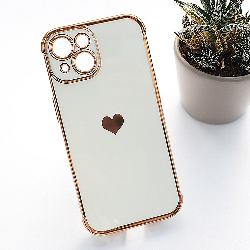 Maska Heart Frame za iPhone 15 bela
