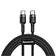 Kabel Baseus cafule Type-C na Type-C 3A sivo crni 1m