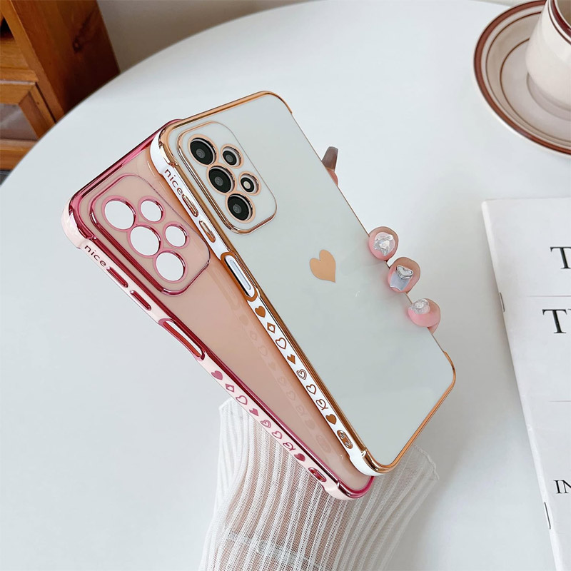 Maska Heart Frame za Samsung A16 5G/ A166B roze