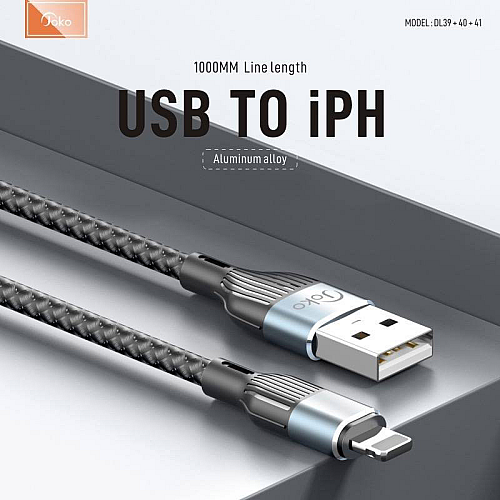Kabel Konfulon Joko DL40 3A USB na iPhone Lightning sivi 1m
