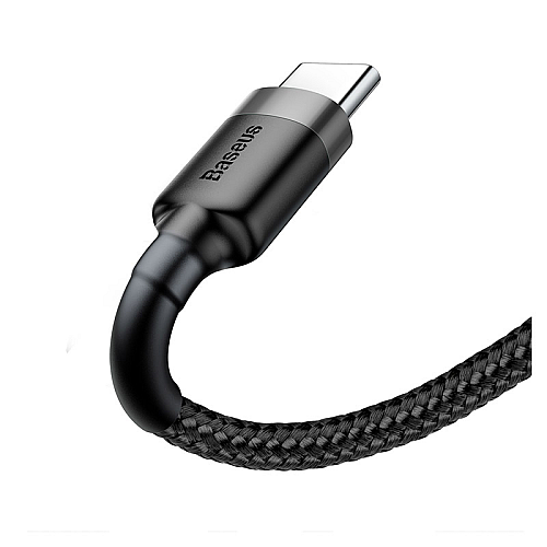 Kabel Baseus cafule Type-C na Type-C 3A sivo crni 1m