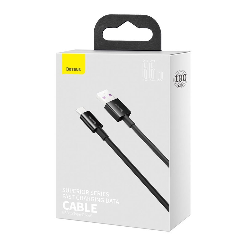 Kabel Baseus Superior Series Fast Charging na Type-C USB 66W crni 1m
