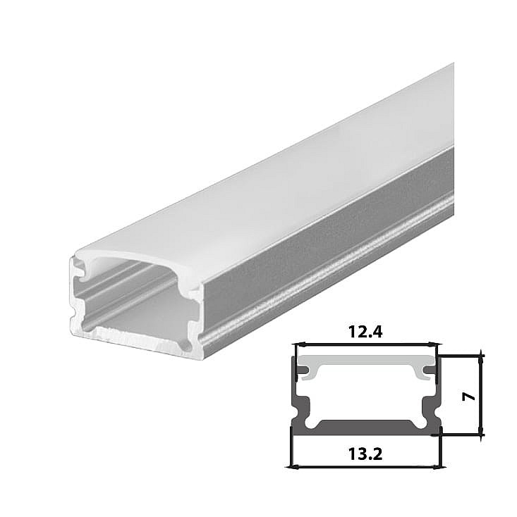 Set aluminijumski profil za LED trake 2m 13.2x7 LPR-510/2-SET