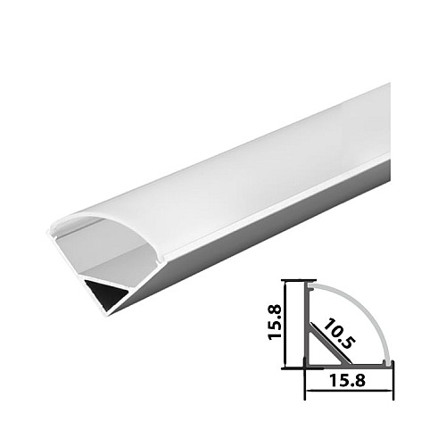 Set aluminijumski profil za LED trake 1m 15.8x15.8 LPR-601/1-SET