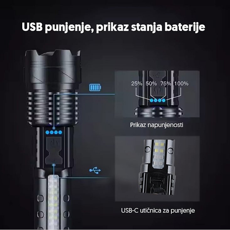Ručna LED lampa, WHITE LASER LED 800mAh PL4005