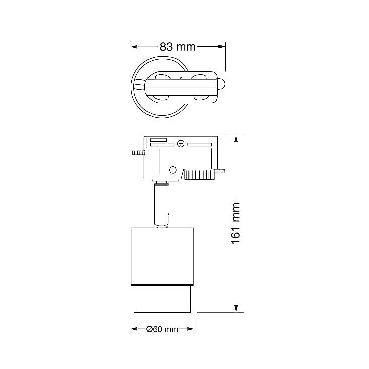 Osram Beam crni monofazni šinski reflektor 6W 4099854599552E