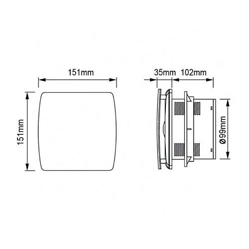 Izduvni ventilator 151x151mm 12W