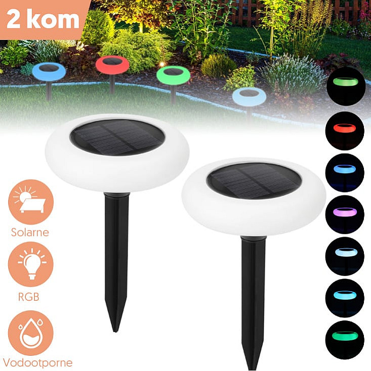 Solarna RGB baštenska lampa - 2 kom. 16834-11825