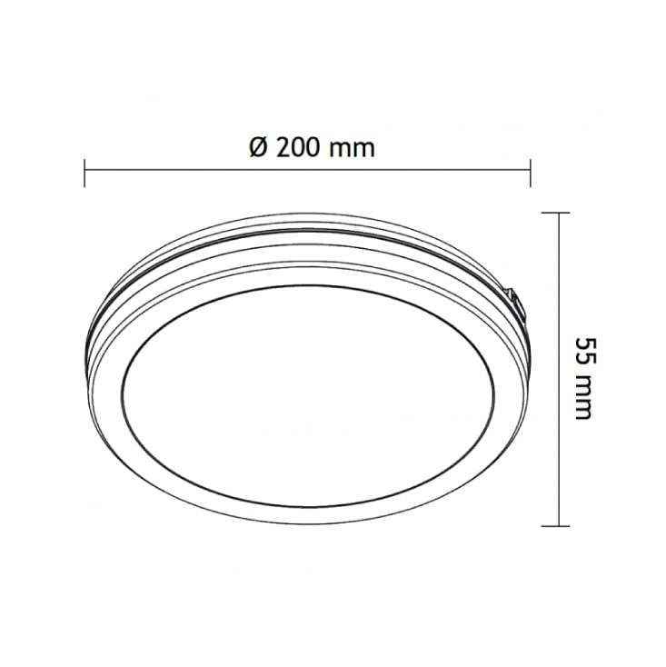 Bela LED plafonjera 20W, promenljiva boja svetla IP65 MONA-200-20W