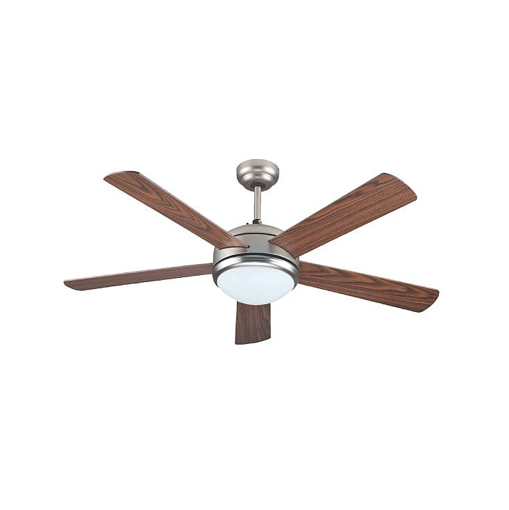 Plafonski ventilator sa svetlom E27 i daljinskim upravljačem, 132 cm, 70W, nikl-braon 147-29006