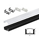 Set aluminijumski profil za LED trake 2m 17.5x7 mm crni
