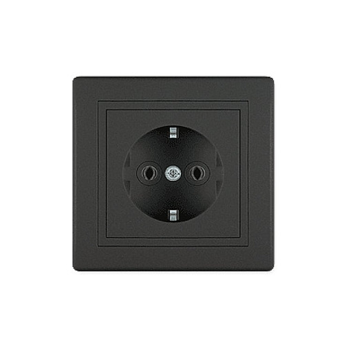 Dvopolna utičnica 16A 250V crna soft