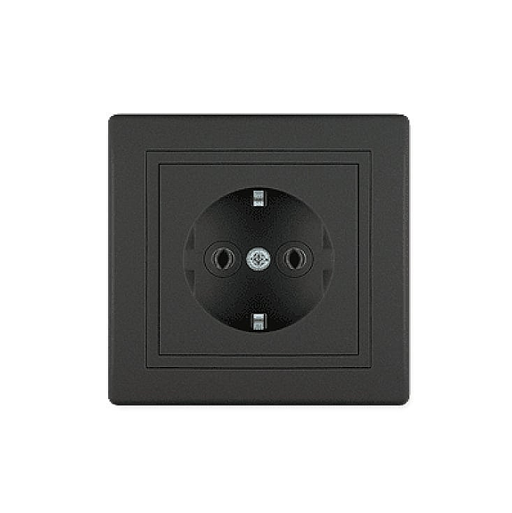 Dvopolna utičnica 16A 250V crna soft