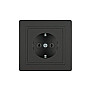 Dvopolna utičnica 16A 250V crna soft