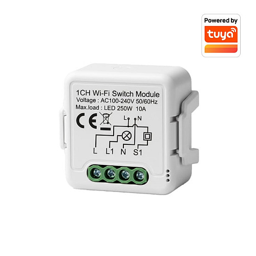 Wi-Fi smart prekidač-modul, 1x10A WFM-SWN01