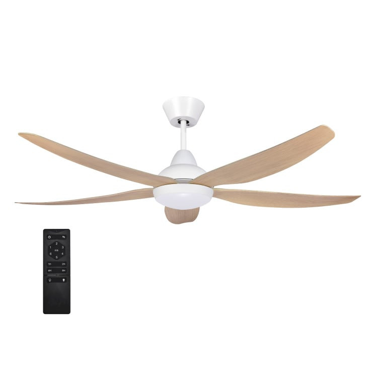 Prosto beli plafonski vent. 142cm, 5 elisa, LED CFB5605L-5/50WH