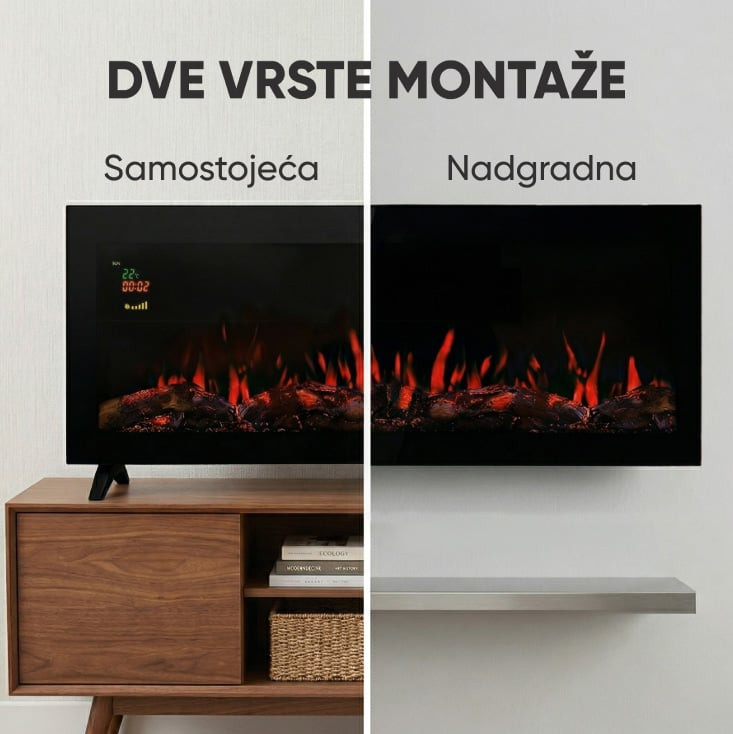 Prosto 2u1 električni 60" multikolor kamin 2000W EK60A12L