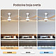 Prosto beli plafonski vent. 142cm, 5 elisa, LED CFB5605L-5/50WH