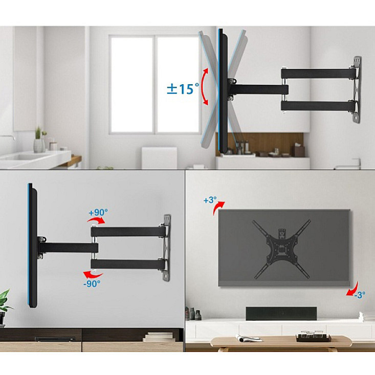 Zidni TV nosač, zglobni, od 32" do 55", 22kg X-400