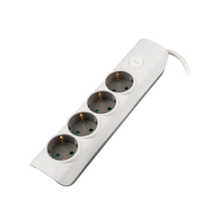 Razvodnik sa 4 mesta 1.4m 1.5mm2 + prekidač NVU4K/WH-P/1,5
