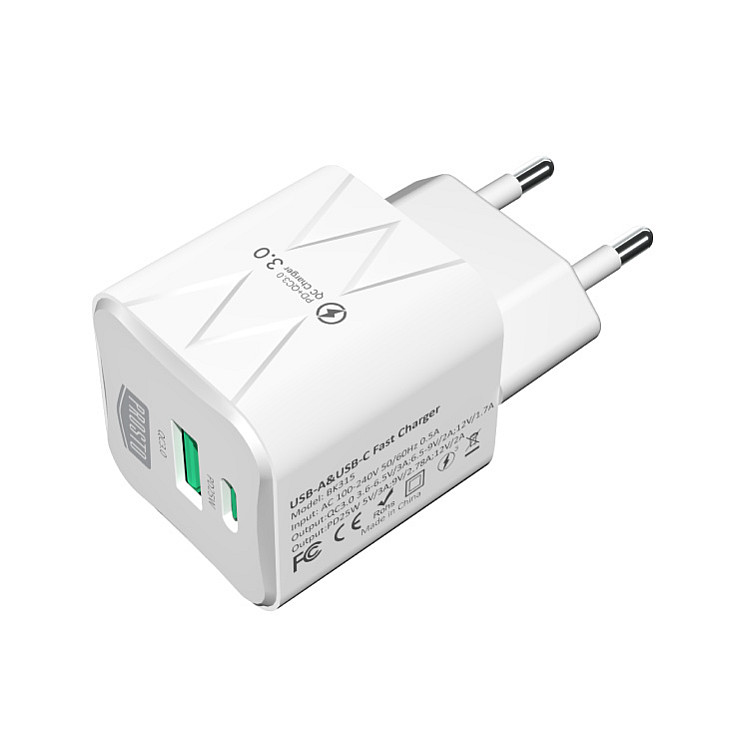 Univerzalni brzi punjač 1xPD Type-C + 1xQC USBP370