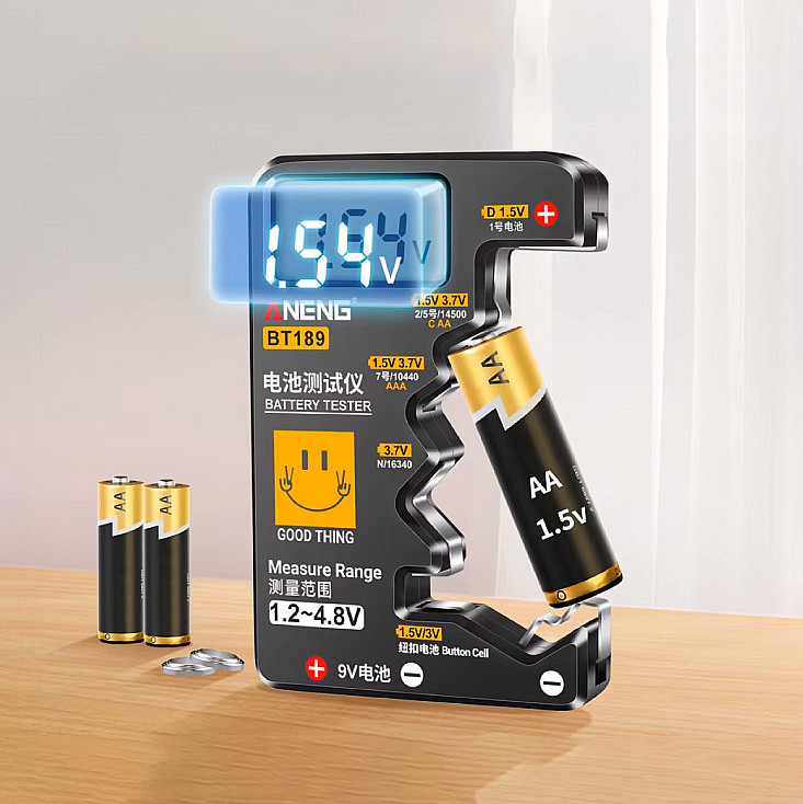 Tester baterija (AA,AAA,C,D),9V,Li-Ion,dugmaste BT-189