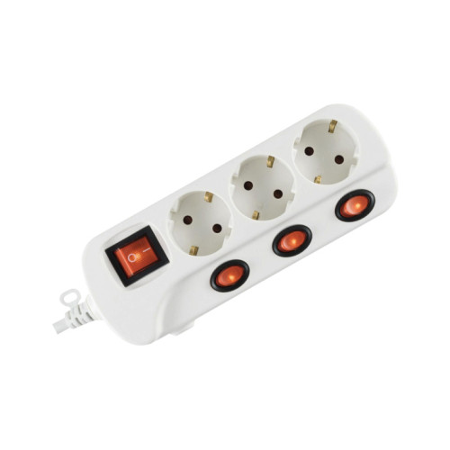 Razvodnik sa 3 mesta 3m 1.5mm2 + prekidači NVK03K-3/WH/1,5