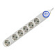 Razvodnik sa 6 mesta 5m 1.5mm2 + nožni prekidač NV06TK-5/WH/1,5