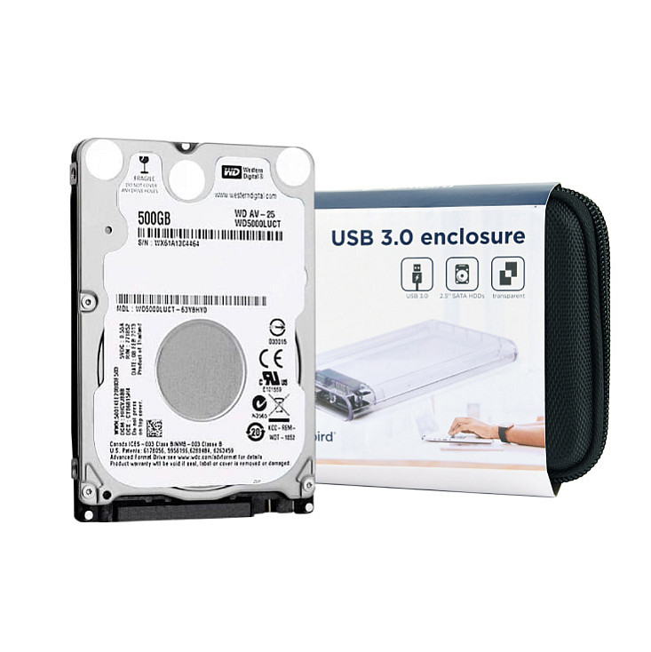 Hard disk WD 500GB + kućište HDD-WD5000LUCT