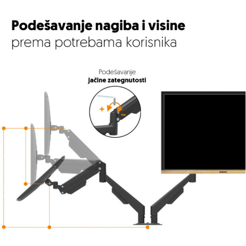 Stoni nosač za dva monitora 17" do 32" MH311D
