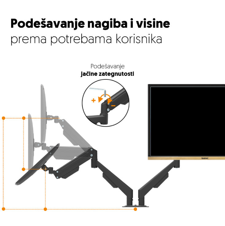 Stoni nosač za dva monitora 17" do 32" MH311D
