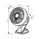 Stoni punjivi ventilator 10cm, sa štipaljkom CLF10/BK