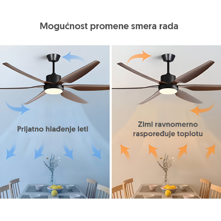 Prosto plafonski ventilator sa LED svetlom 167cm CFB6623L-6/50