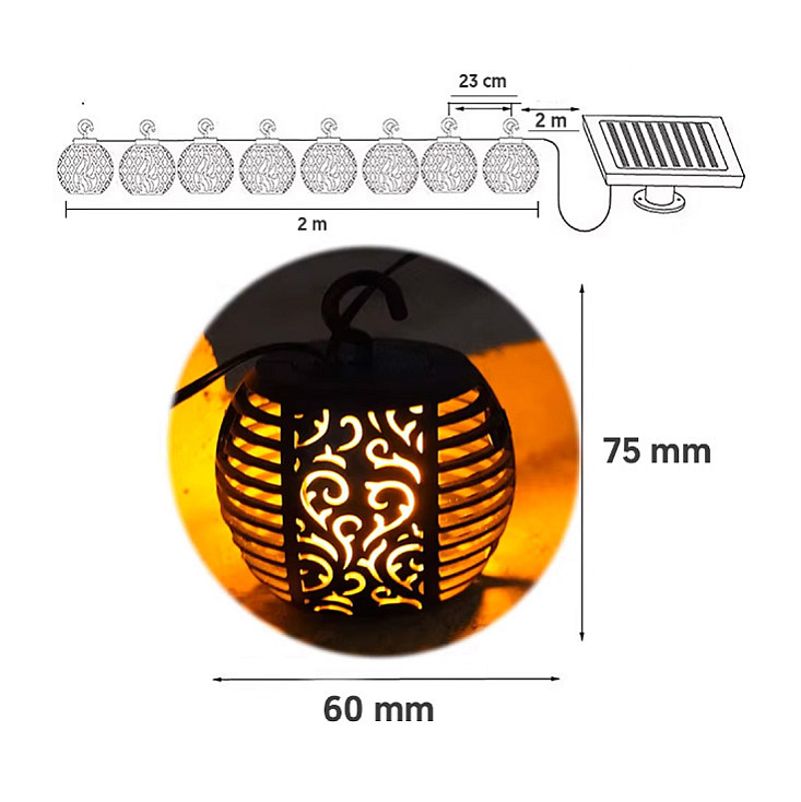 Solarni LED niz 2 m, 10 lampiona 20405-5811