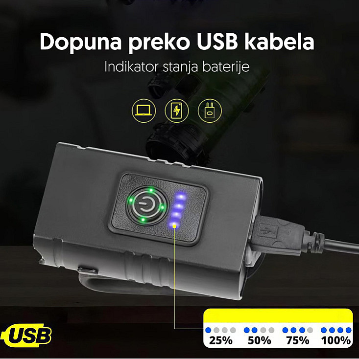 Punjiva LED lampa za bicikl sa LED diodama 17417-5916